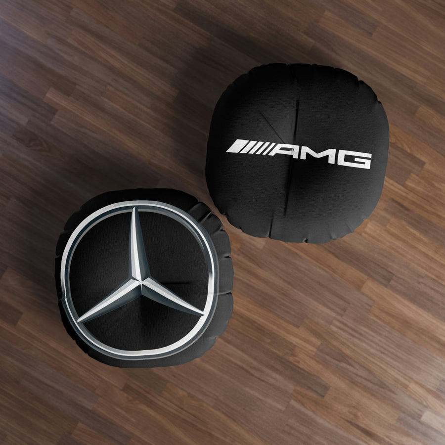 Black Mercedes Tufted Floor Pillow, Round™