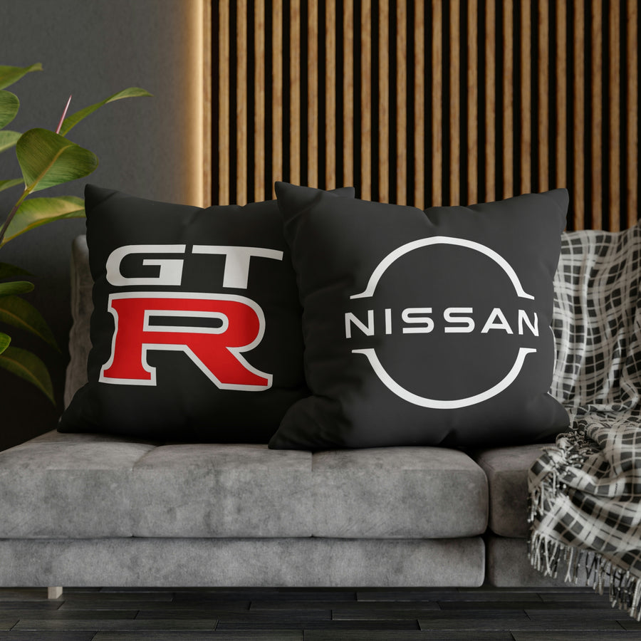 Black Spun Polyester Nissan GTR pillowcase™