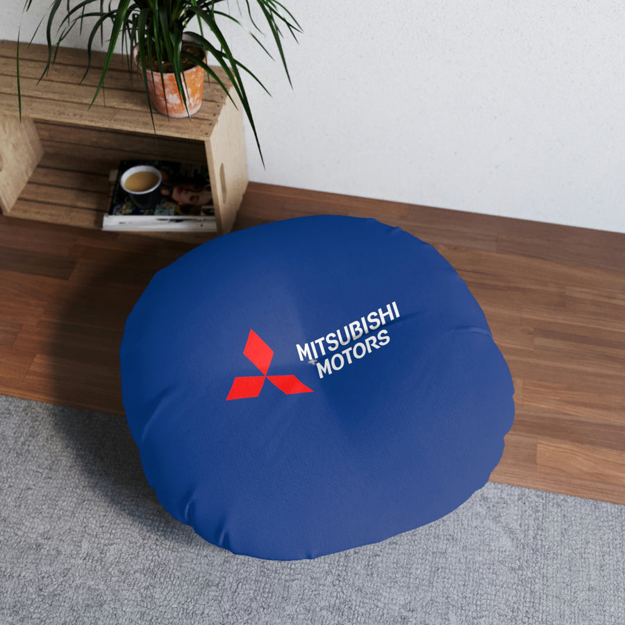 Dark Blue Mitsubishi Tufted Floor Pillow, Round™