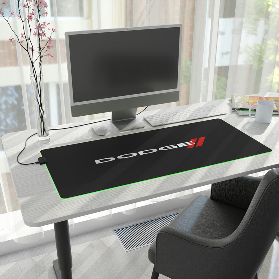 LED Gaming Black Dodge Mouse Pad™