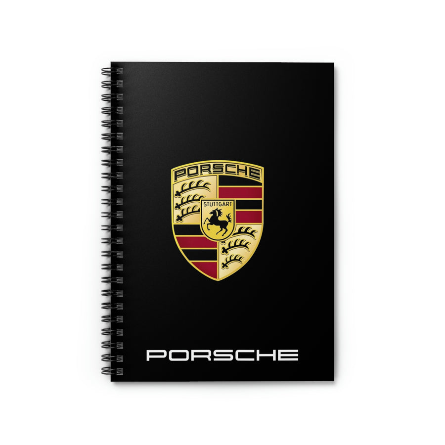 Black Porsche Spiral Notebook - Ruled Line™