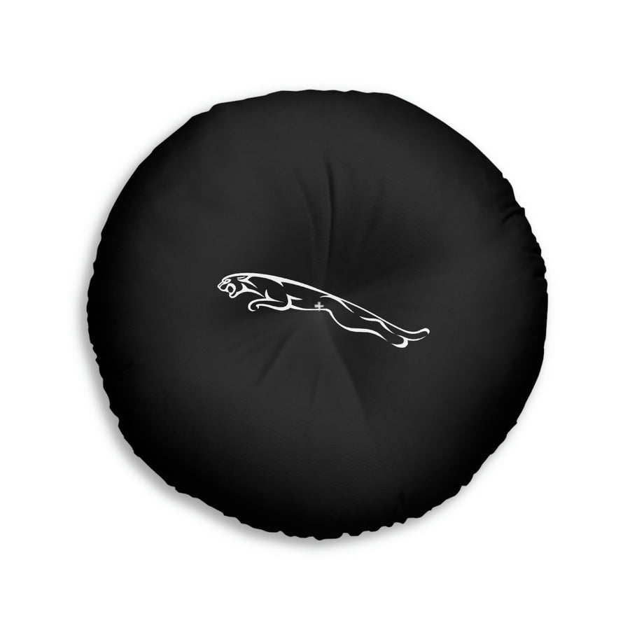 Black Jaguar Tufted Floor Pillow, Round™