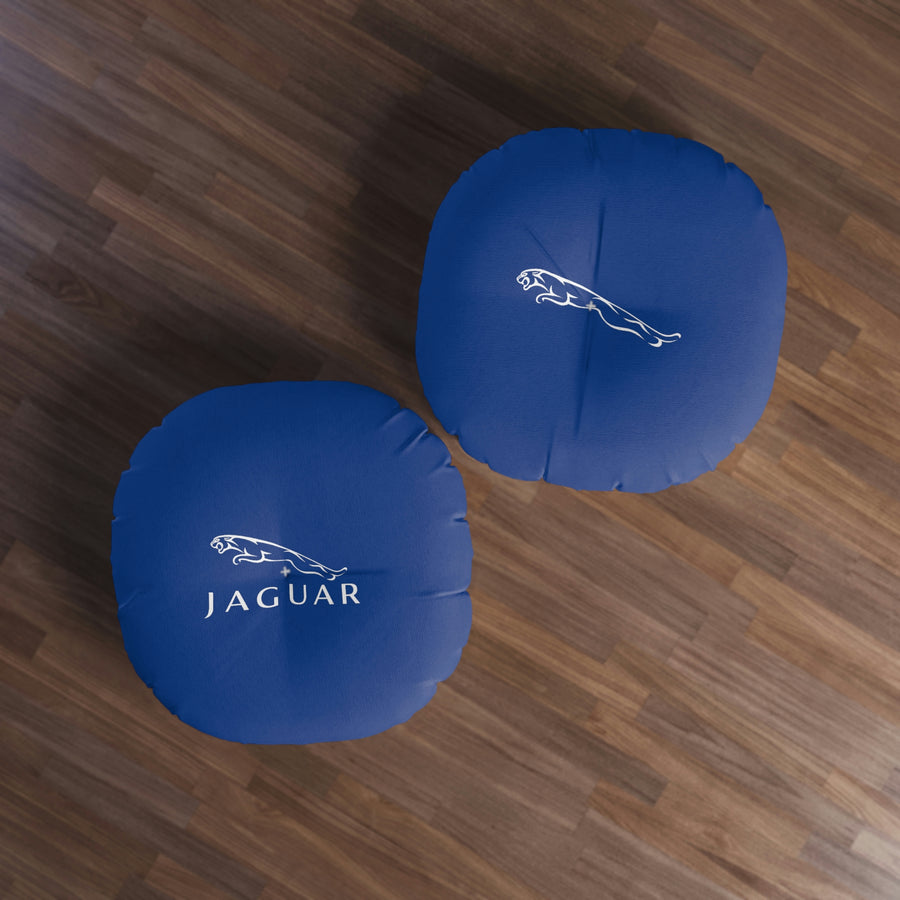 Dark Blue Jaguar Tufted Floor Pillow, Round™