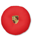 Porsche Red Tufted Floor Pillow, Round™