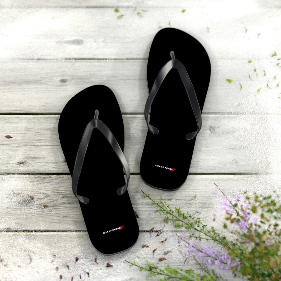 Unisex Black Dodge Flip Flops™