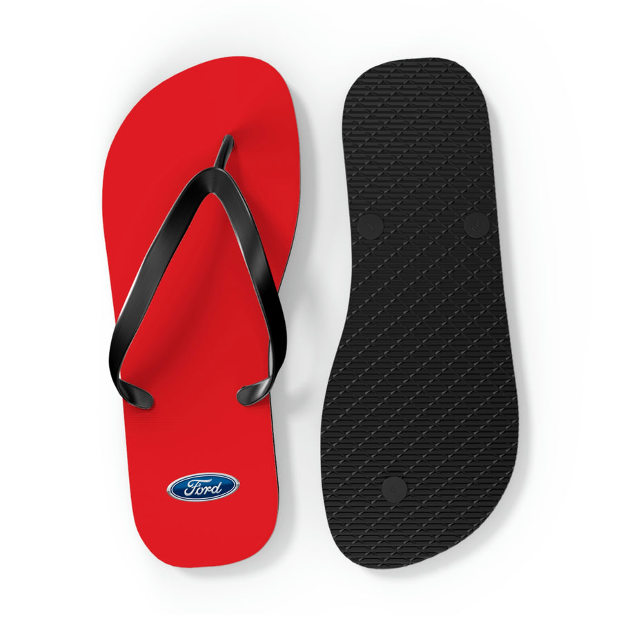 Unisex Red Ford Flip Flops™