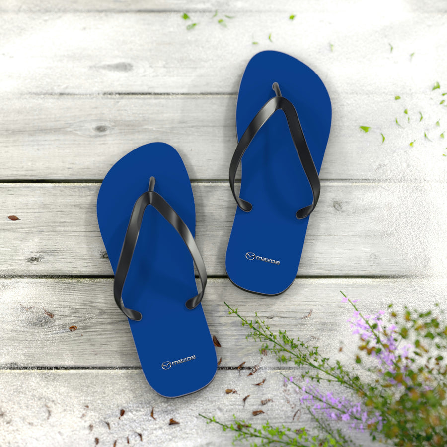 Unisex Dark Blue Mazda Flip Flops™