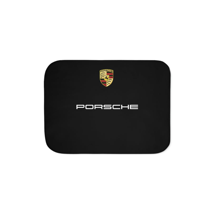 Black Porsche Sherpa Blanket, Two Colors™