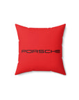 Red Spun Polyester Square Porsche Pillow™