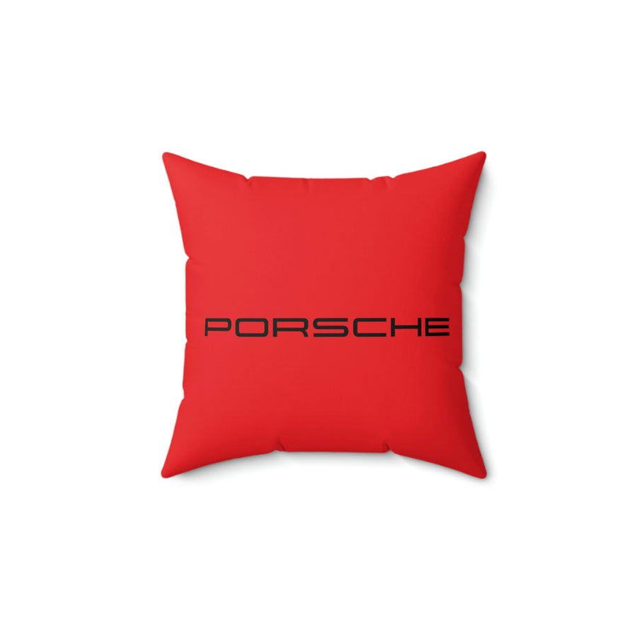 Red Spun Polyester Square Porsche Pillow™