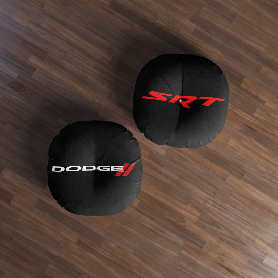 Black Dodge Tufted Floor Pillow, Round™