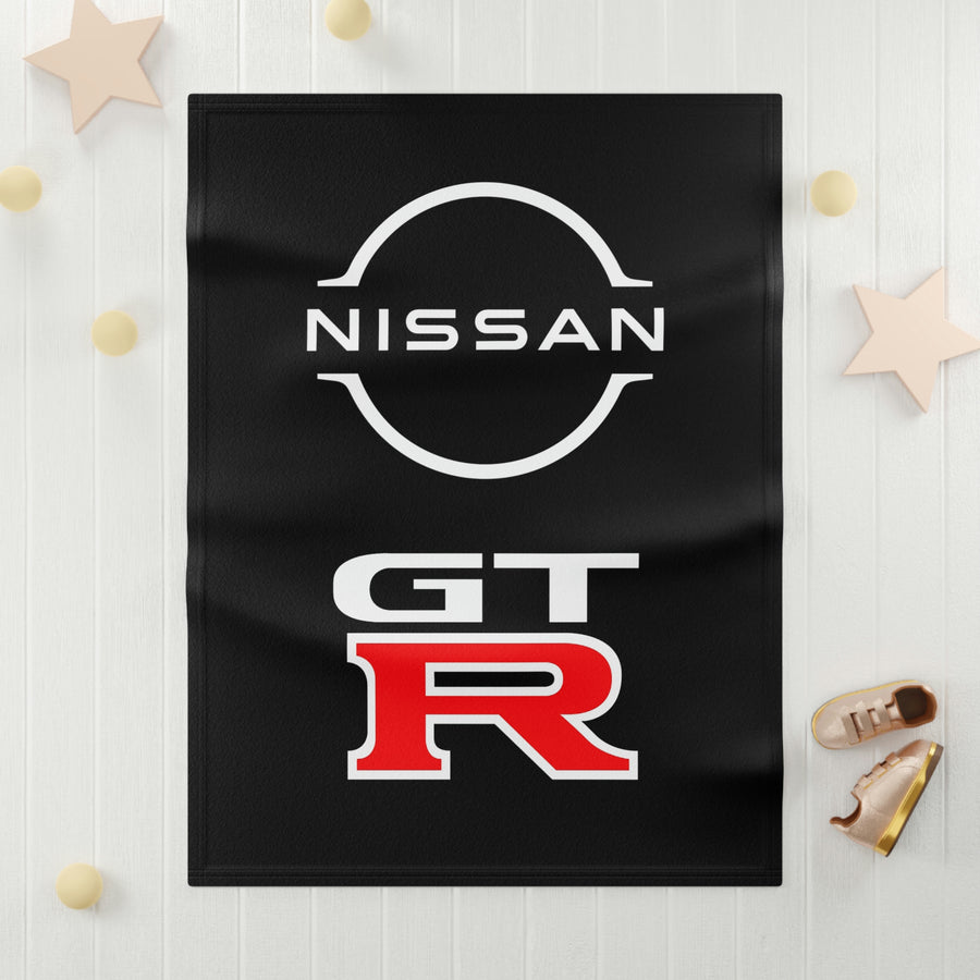 Black Soft Nissan GTR Fleece Baby Blanket™