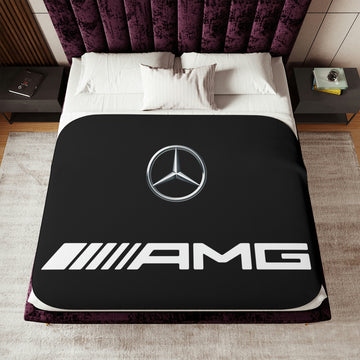 Black Mercedes Sherpa Blanket, Two Colors™