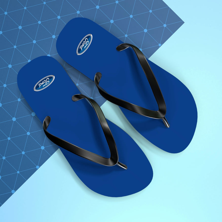 Unisex Dark Blue Ford Flip Flops™