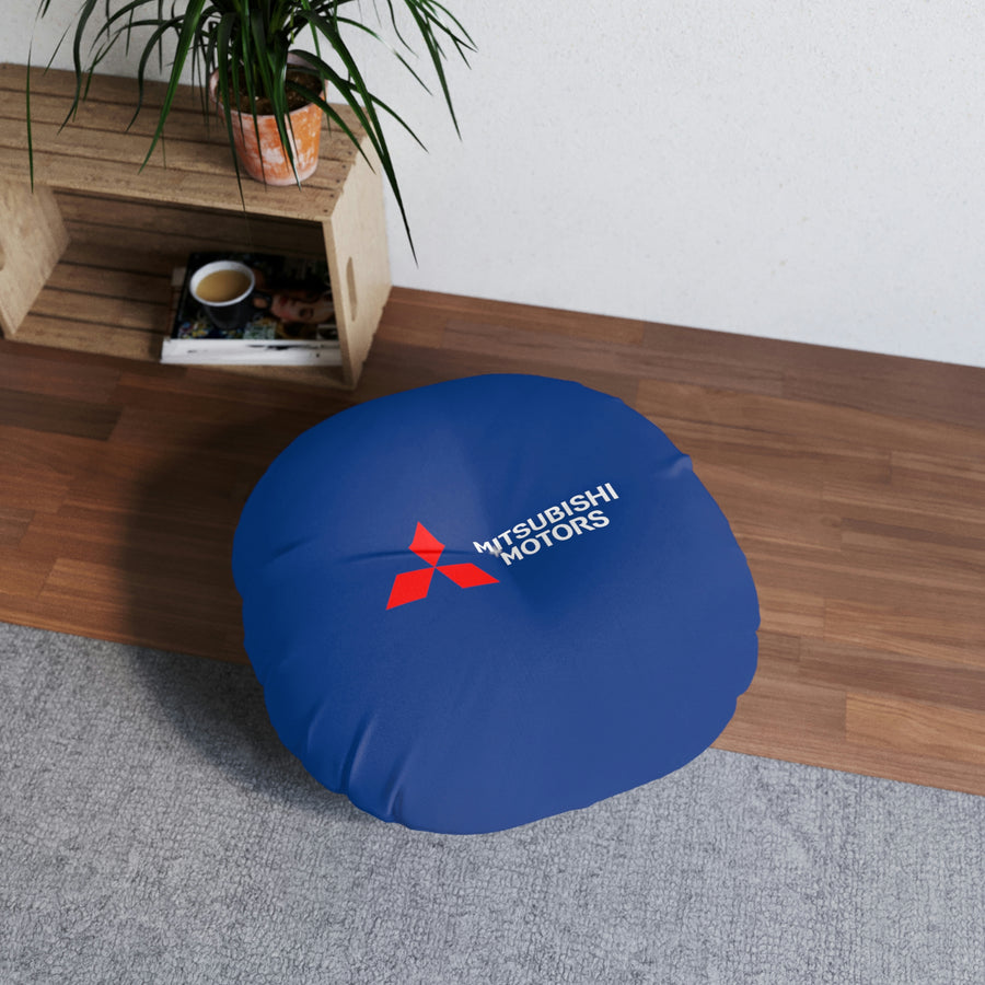 Dark Blue Mitsubishi Tufted Floor Pillow, Round™