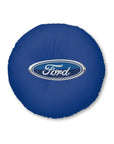 Dark Blue Ford Tufted Floor Pillow, Round™