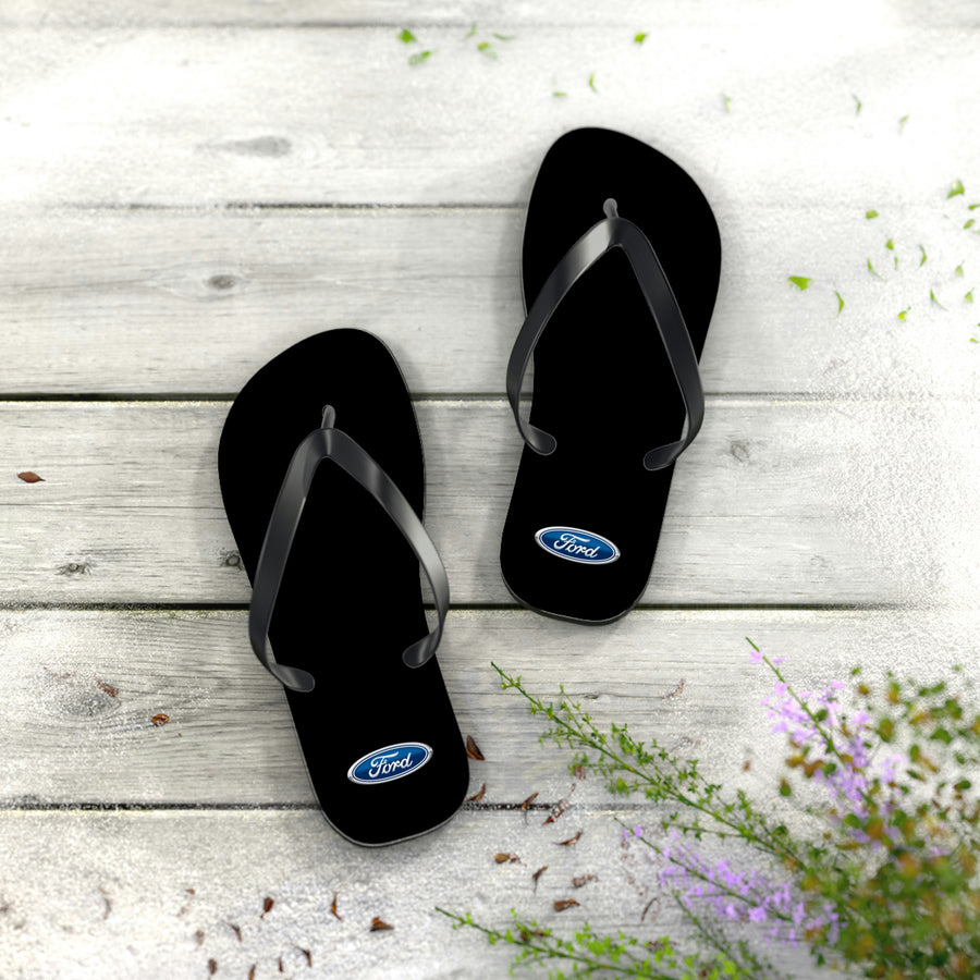 Unisex Black Ford Flip Flops™