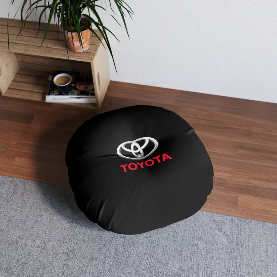 Black Toyota Tufted Floor Pillow, Round™