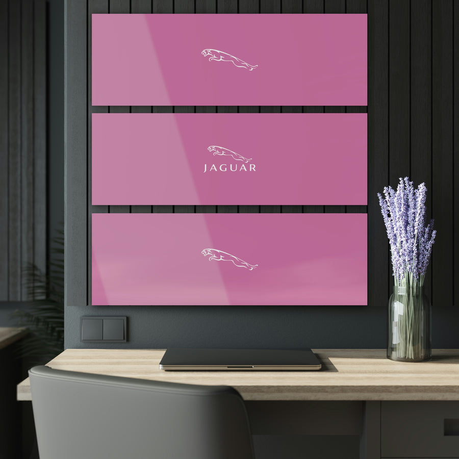 Light Pink Jaguar Acrylic Prints (Triptych)™
