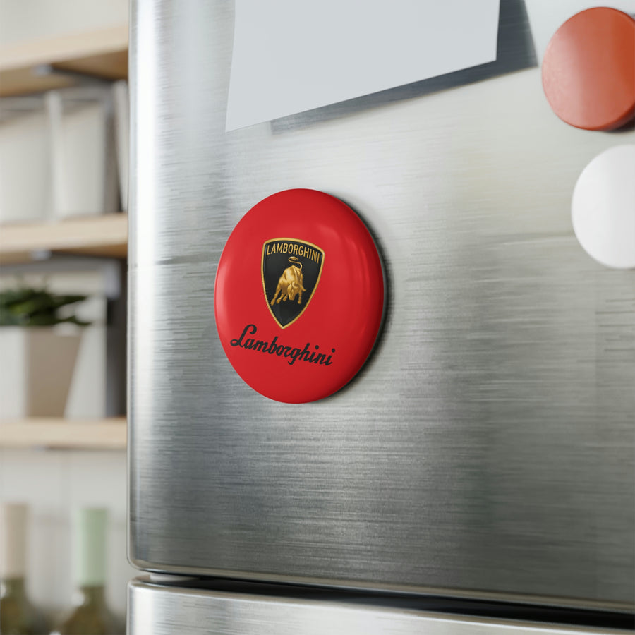 Red Lamborghini Button Magnet, Round (10 pcs)™
