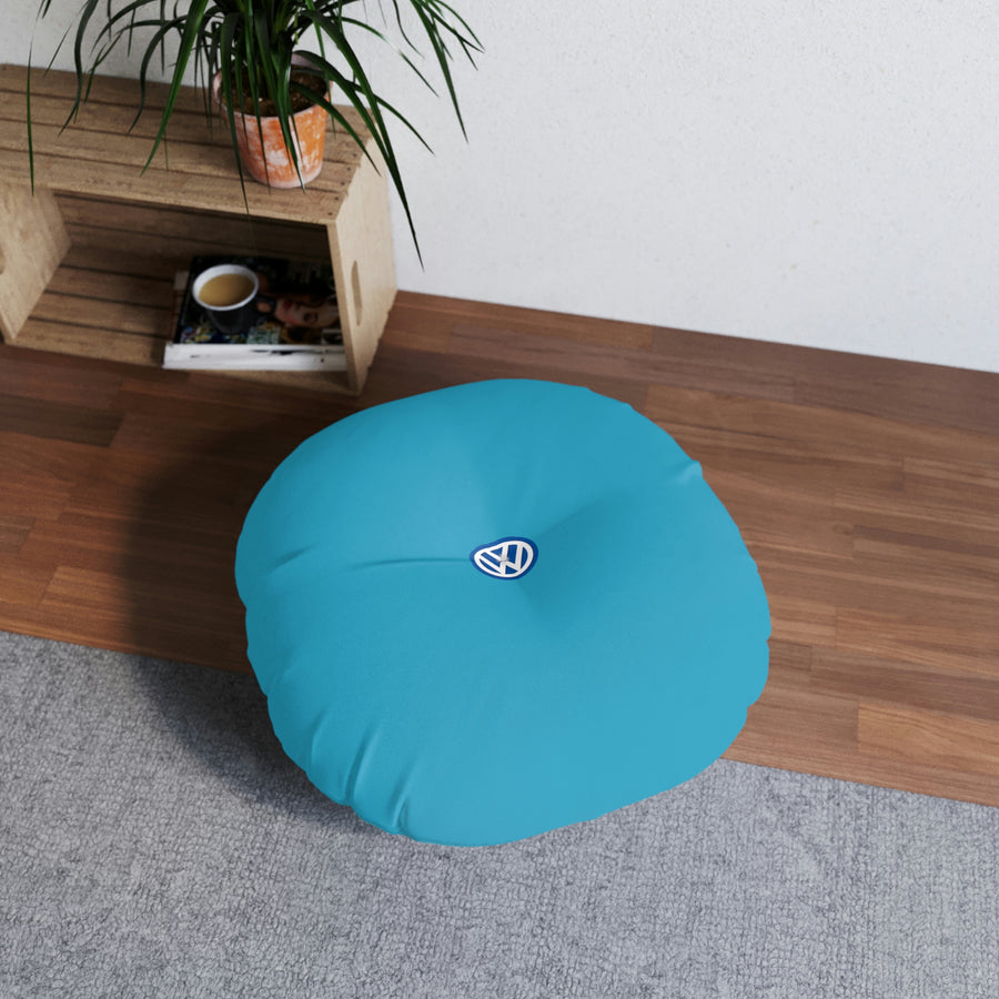 Turquoise Volkswagen Tufted Floor Pillow, Round™